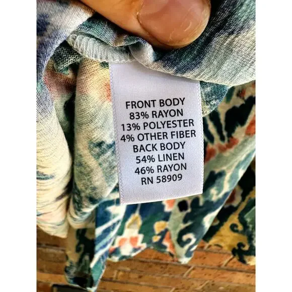 Westbound Women's Blue Geometric Round Neck Short Sleeve Blouse Size 3X NWT - Picture 5 of 5